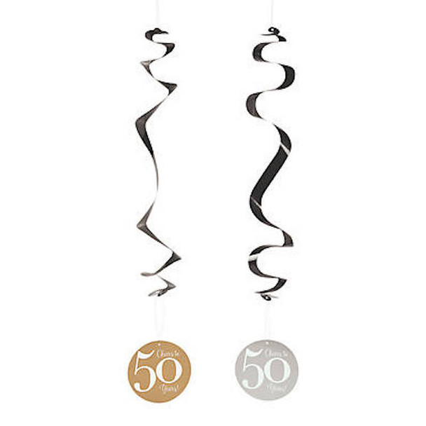 50's Hanging Swirls for 50th Celebration 12 PACK 38199