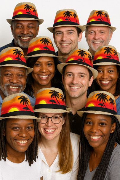 Palm Tree Sun Hats | Fedora Style Sunset 1310PA Adult Size