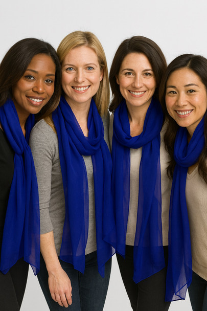 Royal Blue Long Sheer Chiffon Scarf 21" x 60"  2134D