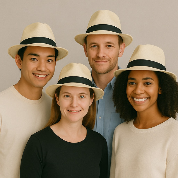Sun Hats | Tan Fedora Cuban Hats | with Black Band 1328LI 23" Regular Standard Adult Size
