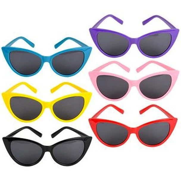 Cat Eye Glasses Polycarbonate Neon Color Mixed 12 PACK 70810