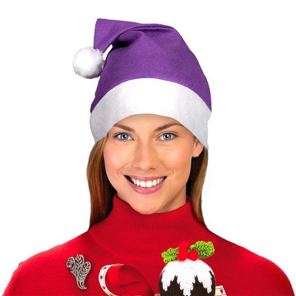 Blue Santa Hats Bulk Classic Felt 12 PACK 22.5" Standard Adult SIze1512B