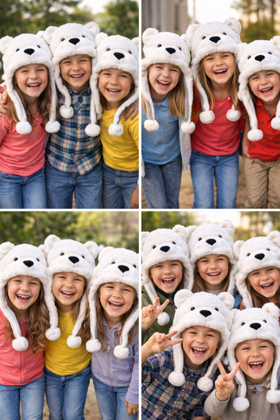 Polar Bear Hat Bulk Plush Animal Hats  5874S
