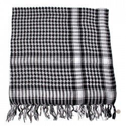 White & Black Arab Shemagh Houndstooth Scarf  2073BW