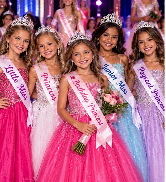Kids Sashes | Child Sashes | for Girls Beauty Paegants/ Parties 15022C Fonts in Picture Gallery