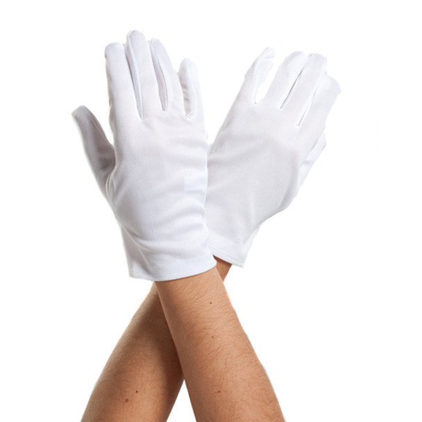 Adult Dress Gloves White Nylon 8-12 5044A 12 PACK