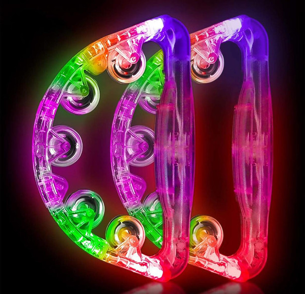 Light up Tambourines | 4.75" Red & Green Light Up | |1889RGI
