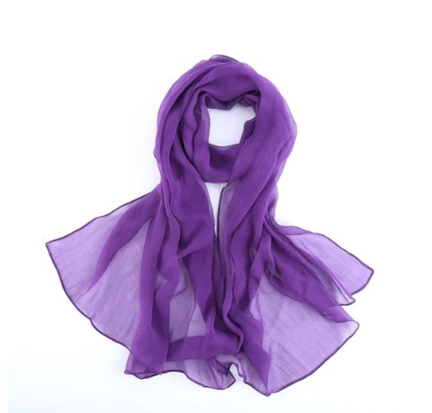 Purple Long Sheer Chiffon Scarf 12 PACK  21" x 60" 2134PU