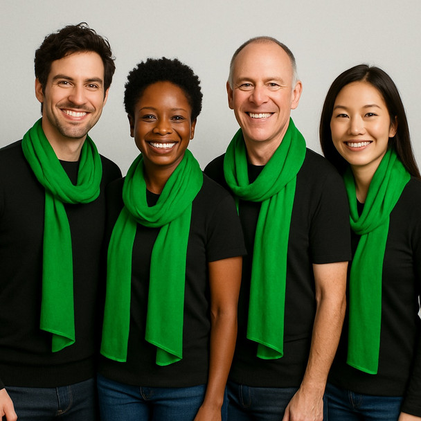 Kelly Green Long Sheer Chiffon Scarf 12 PACK  21" x 60" 2134G