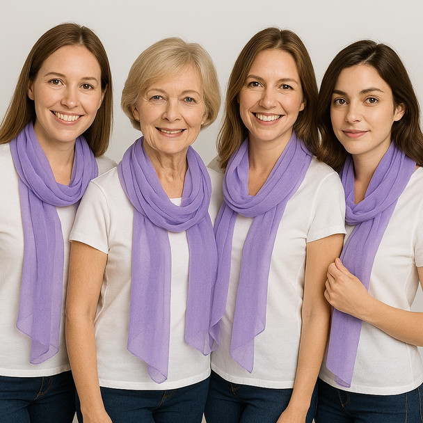 Lavender Long Sheer Chiffon Scarf   21" x 60" 2134L