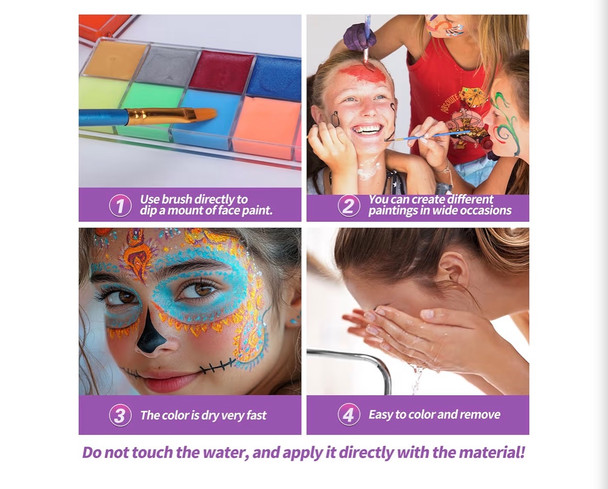 Face Paint Super Value Kit 22 Colors Face Paint Kit Includes Paint Tray, Sponges, Brushes and Stencils, Professional Face Painting Kit Non Toxic for Kids and Adults Halloween Makeup 1999  
