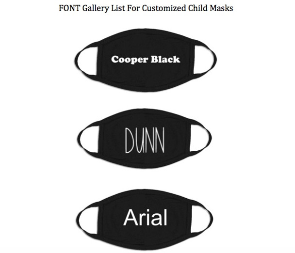 Kids Customized Cotton Face Masks | Black Double Layer Soft Cotton No Minimum70001KC