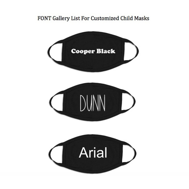 Kids Customized Cotton Face Masks | Black Double Layer Soft Cotton No Minimum70001KC