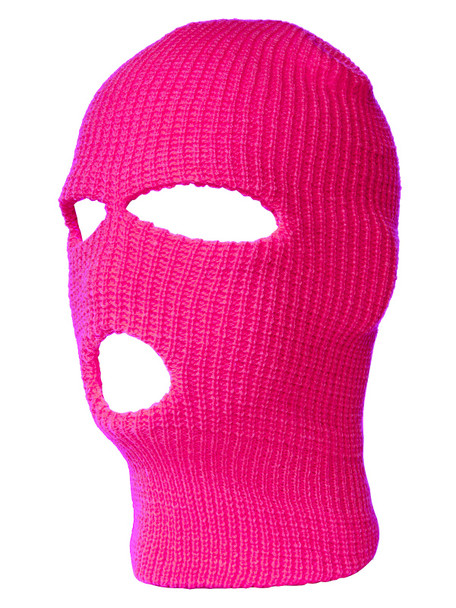 Three Hole Knit Ski Mask-  Hot Pink 3061HPI 12 PACK