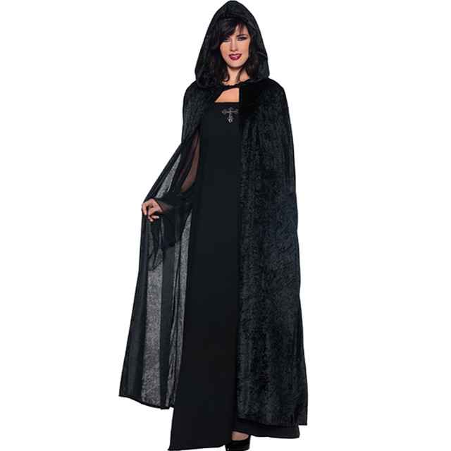 Red Long Velvet Hooded Cloak 4545 - Private Island Party