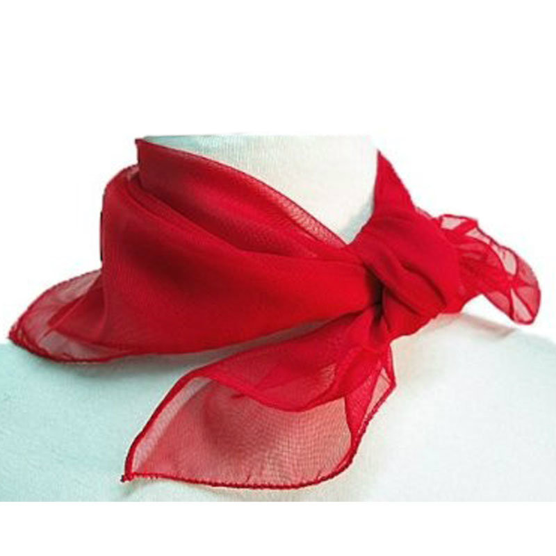 Dutch Redux No. 2.2 Chiffon Square Scarf with Soft Pink Accent
