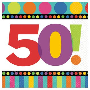 Birthday Napkins 50th Birthday Dots and Stripes Pattern 3812 Private