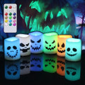 6pcs Halloween Flameless Votive Candles Color Changing with Remote Timer