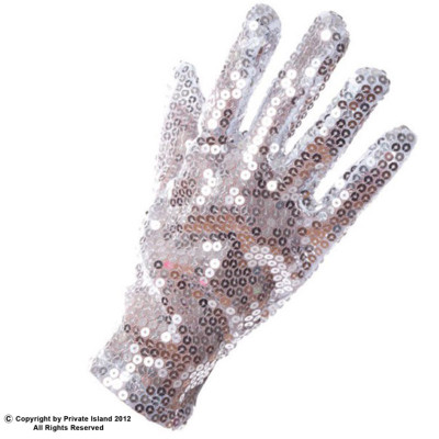 Sparkly Silver Sequin Glove Right Hand