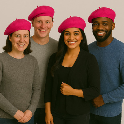 Light Pink Wool Beret 1368