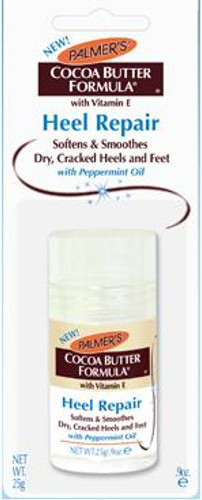 Palmers Cocoa Butter Heel Repair Repair and relieve extremely dry, cracked heels with Palmer’s Cocoa Butter Formula Foot Magic Heel Repair, crafted with rich, moisturizing Cocoa Butter, soothing Peppermint Oil, and skin-softening Shea Butter.