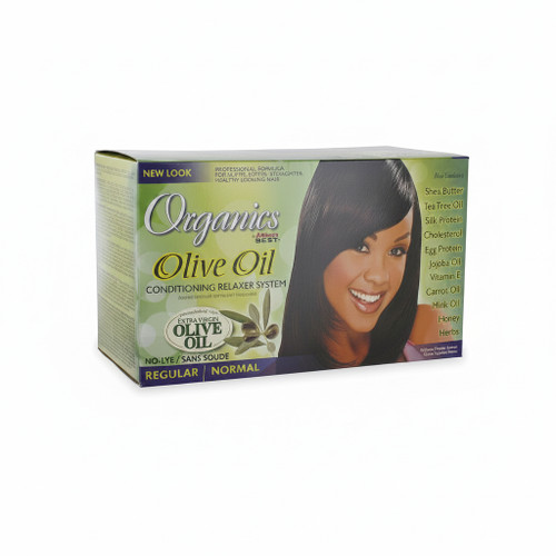 Africa's Best Organics  Olive Oil Relaxer formulated with the age old properties of Extra Virgin Olive Oil, our Olive Oil Coniditoning Relaxer System helps repair, rebuild, and restore you hair.