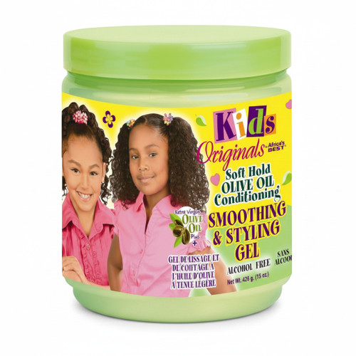 Kids hair gel with olive oil for soft hold and curl definition