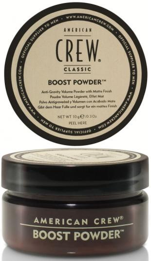 An anti-gravity volume powder with matte finish. Give hair lift, thickness and a matte finish with American Crew Boost Powder.