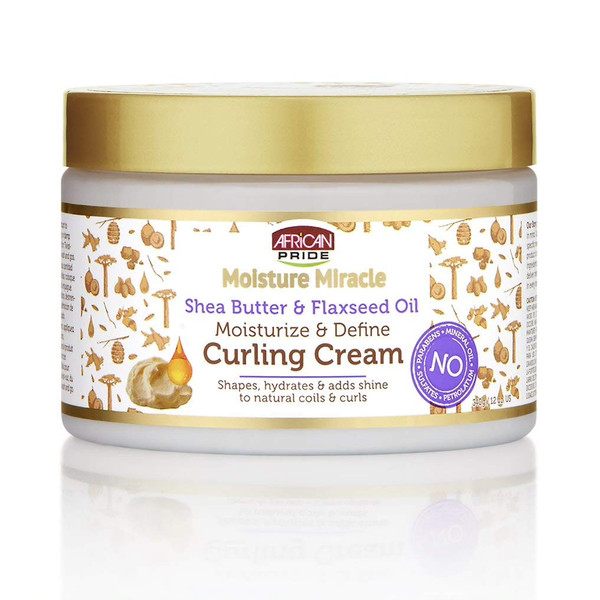 African Pride Miracle Moisture Shea Butter & Flaxseed Oil Curling Cream is a versatile curling cream.