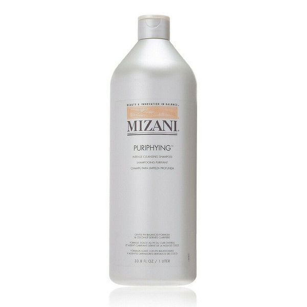 Mizani Puriphying Shampoo provides an emollient-rich, acidic wash that conditions and smooths cuticles while it cleanses.
