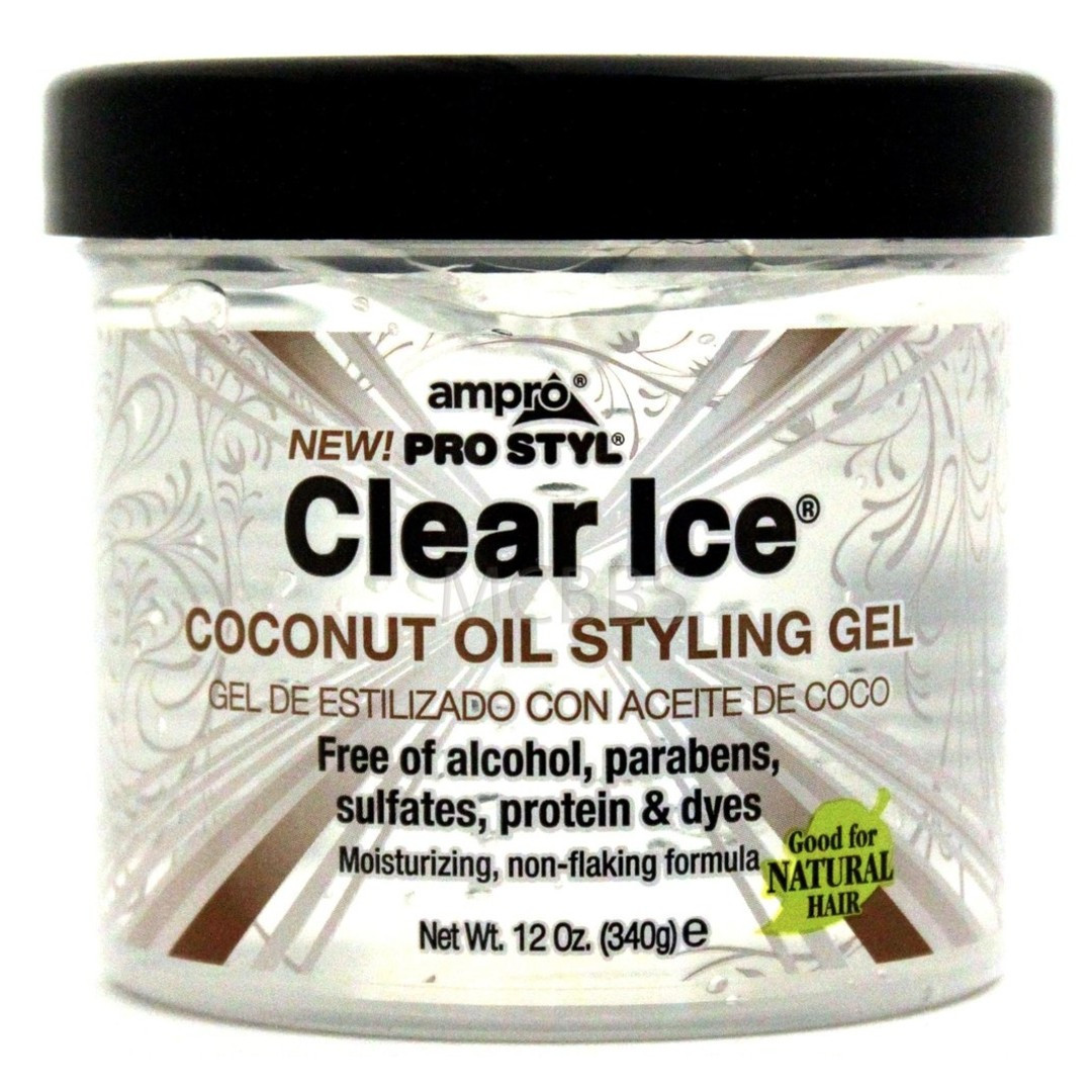 Ampro Clear Ice Coconut Oil Styling Gel 340g The Glamour Shop