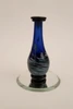 Blue Teal Swirl Tear Bottle on 1 1/2" Beveled Mirror