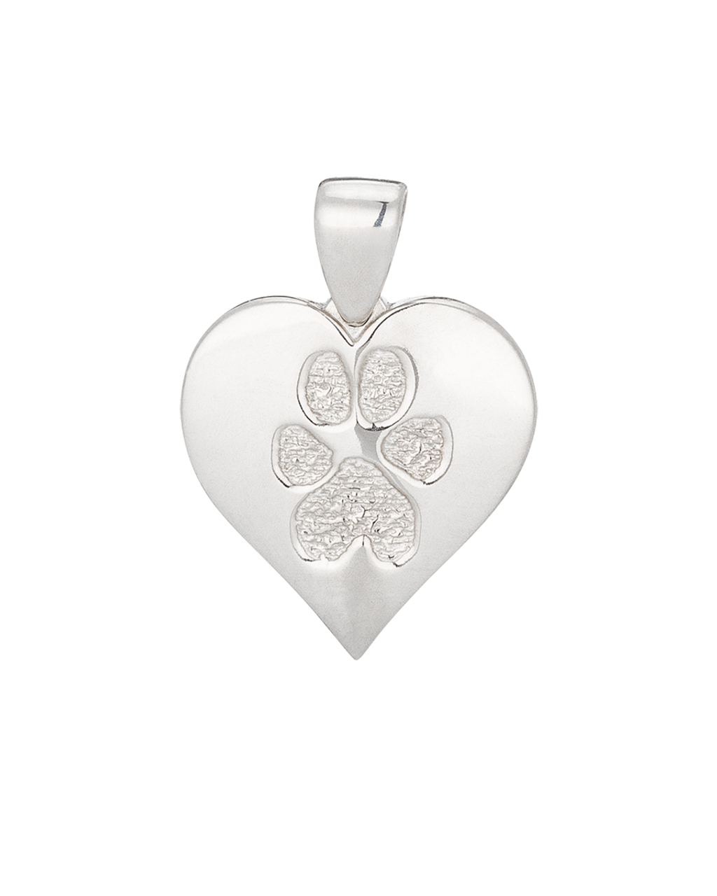 Single HeartFelt Charm Buddie in White Gold with Paw Print