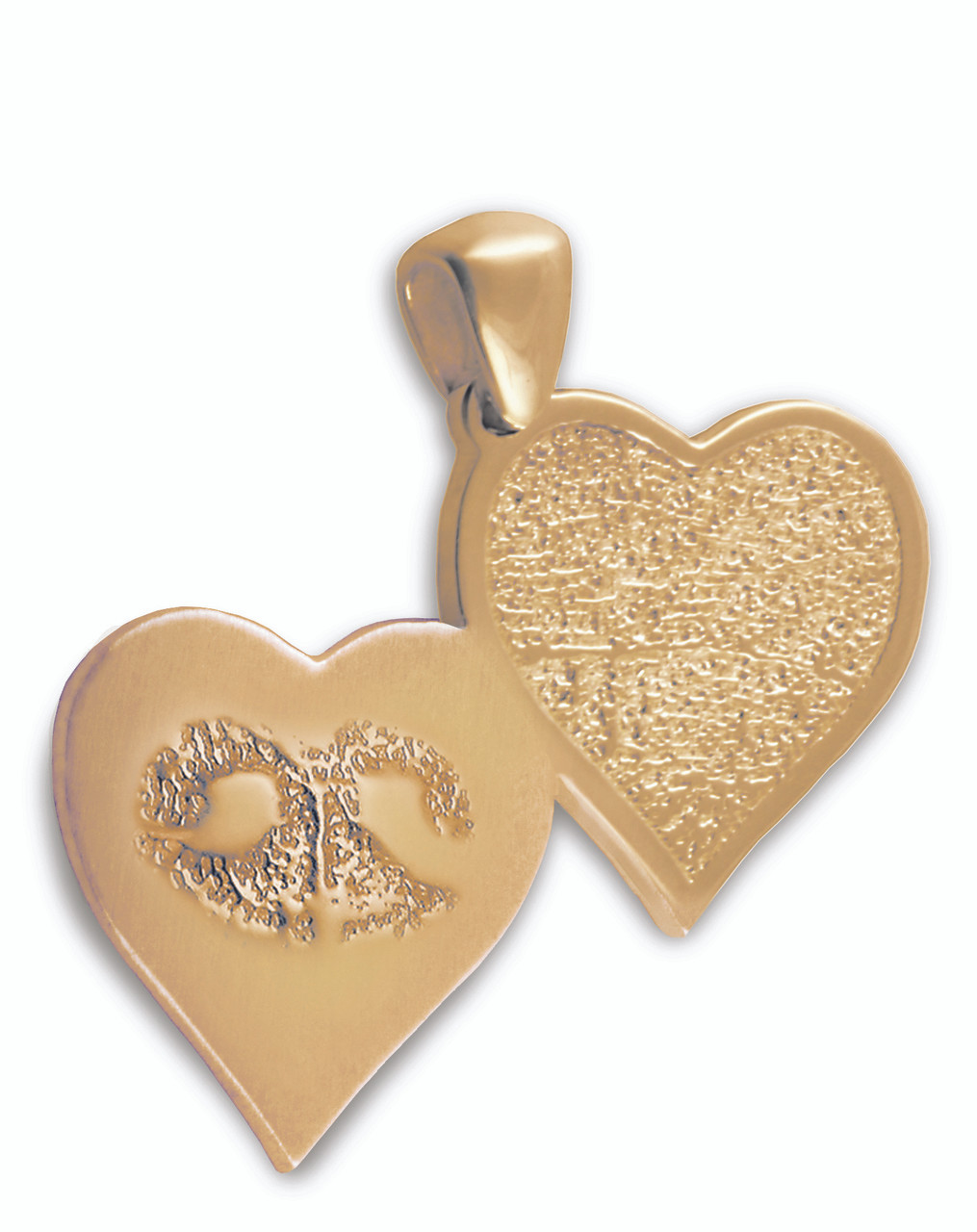 Double HeartFelt Charm in 14k Gold with Finger Print and Nose Print