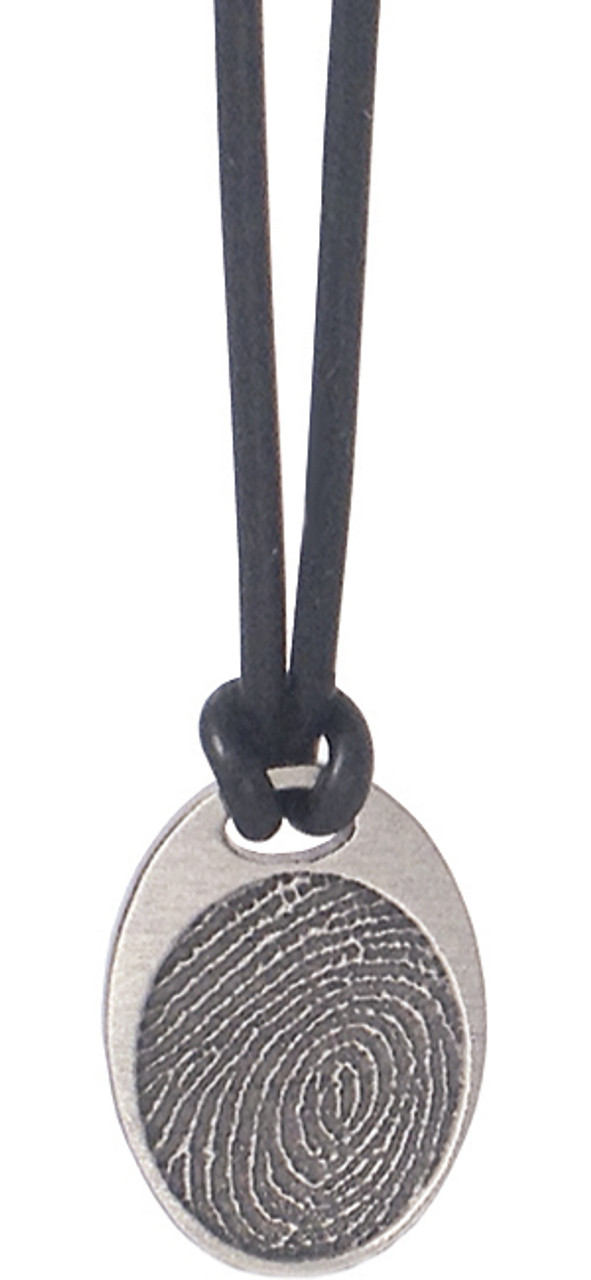 Classic Oval Pendant with Thumb Print