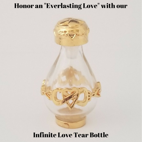 Infinite Love Tear Bottle - Gold and Clear Glass