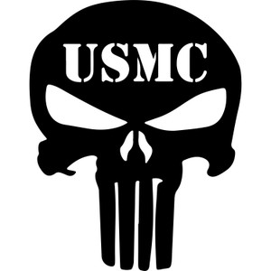 USMC Skull Sticker, Veteran Car Decal