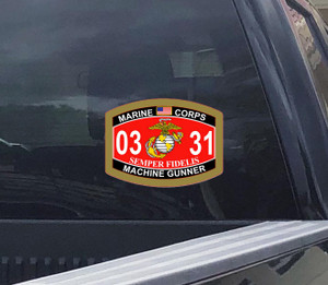 USMC Machine Gunner 0331 Decal, Waterproof Vinyl Sticker, Marine Corps Gear