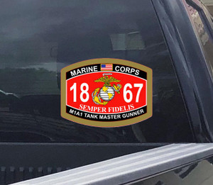 USMC Tank Master Gunner MOS 1767  Vinyl Decal, Marine Corps Emblem