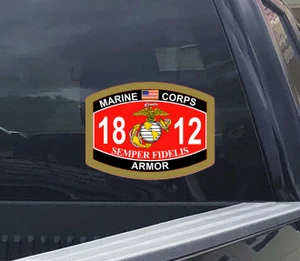 USMC Marine Corps MOS 1812 Armor Decal, Veteran Gift