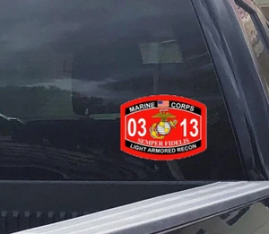 USMC Marine Light Armored Recon Decal, MOS 0313, Car Sticker