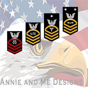 Choose your Rate and Rank U.S. Navy Rating Badge E7 CPO, E8 SCPO, E9 MCPO