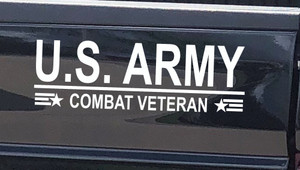Combat Veteran - US Army - Ranger -Army Ranger - Army Logo - Army  - Military - Car Sticker - Decal  A11