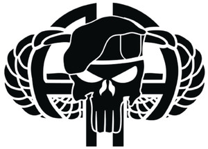 Airborne Skull Vinyl Decal - US Army Military Car Sticker