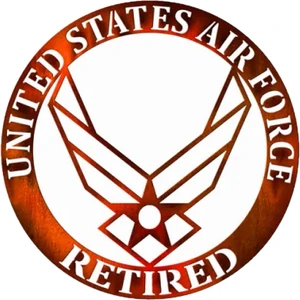 USAF Retired, Air Force, Military Emblem for Laptops Cars, Patriotic Gift for Air Force Fans