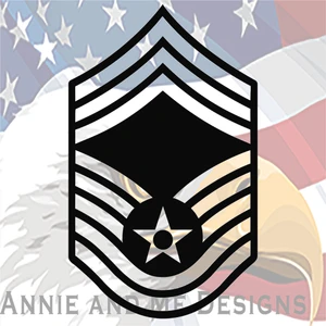 US Air Force Chief Master Sergeant E9 Emblem Decal, Military Pride Sticker