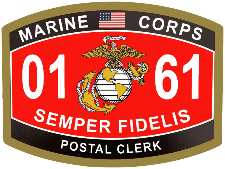 Marine Postal Clerk, MOS 0161 USMC, Marines, Marine Corp, Car Sticker, Decal