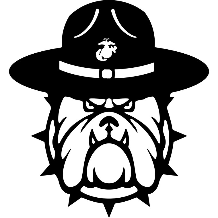 USMC Bulldog Vinyl Decal, Marine Corps Gift