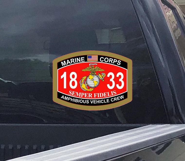 Marine Amphibious Vehicle Crew, 1833, MOS, USMC, Marines, Marine Corp, Window Sticker, Decal, Personalize Gear, Veteran gift, Military