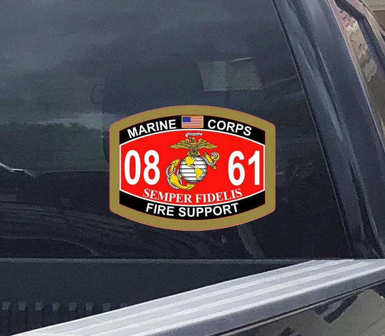 USMC MOS 0861 Marine Fire Support Decal, Veteran Gift